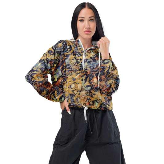 Women's Cropped Windbreaker - Quantum Symmetry