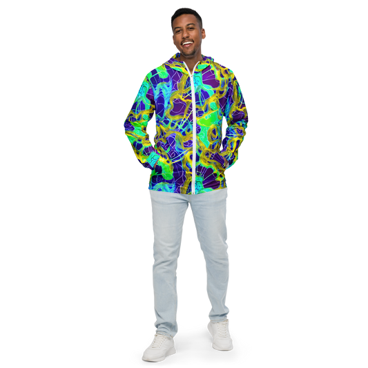 Men's Windbreaker - Neon Jungle Rhapsody