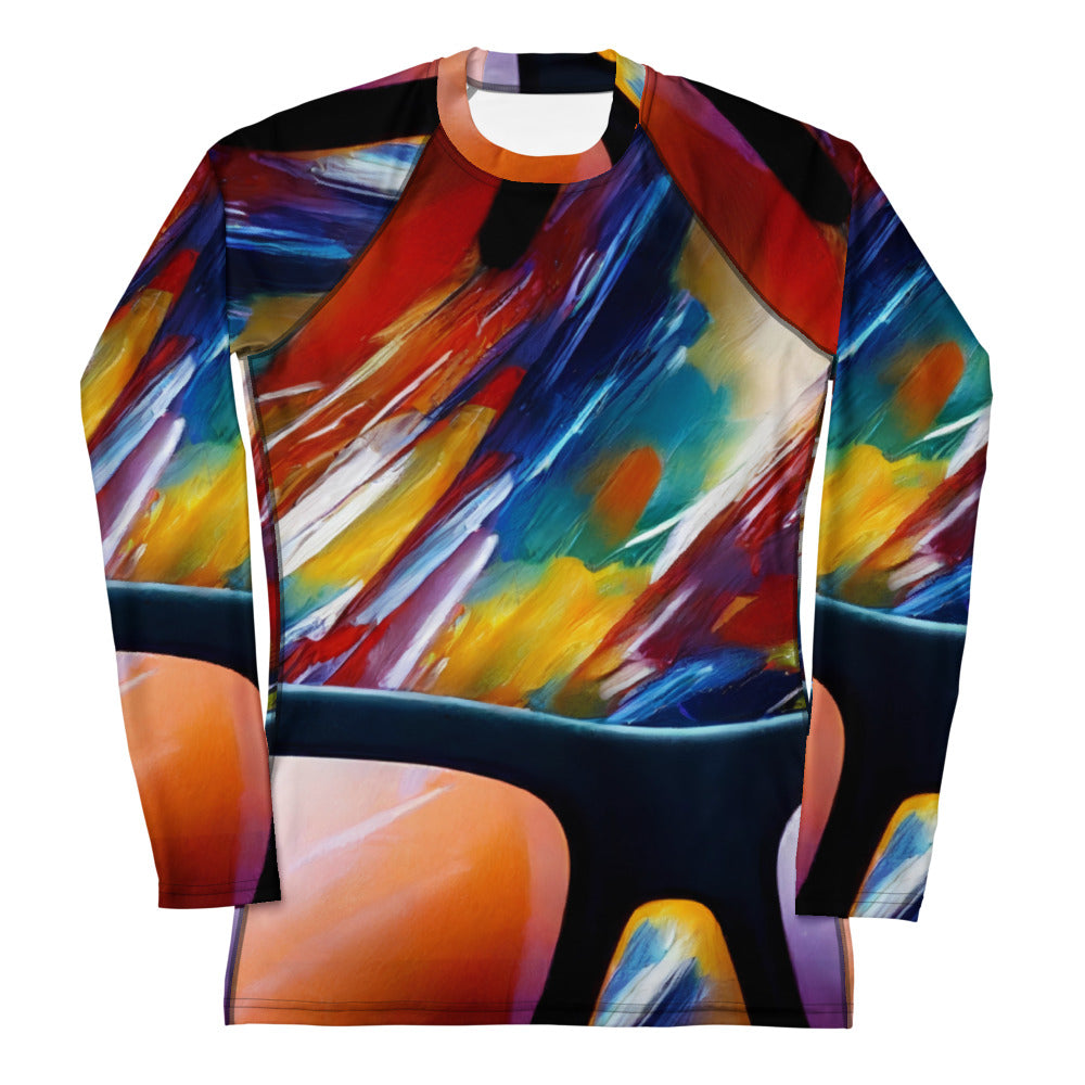 Women's Rash Guard - Brushstroke Symphony