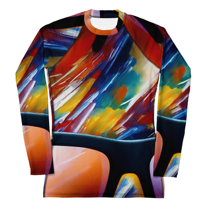 Women's Rash Guard - Brushstroke Symphony
