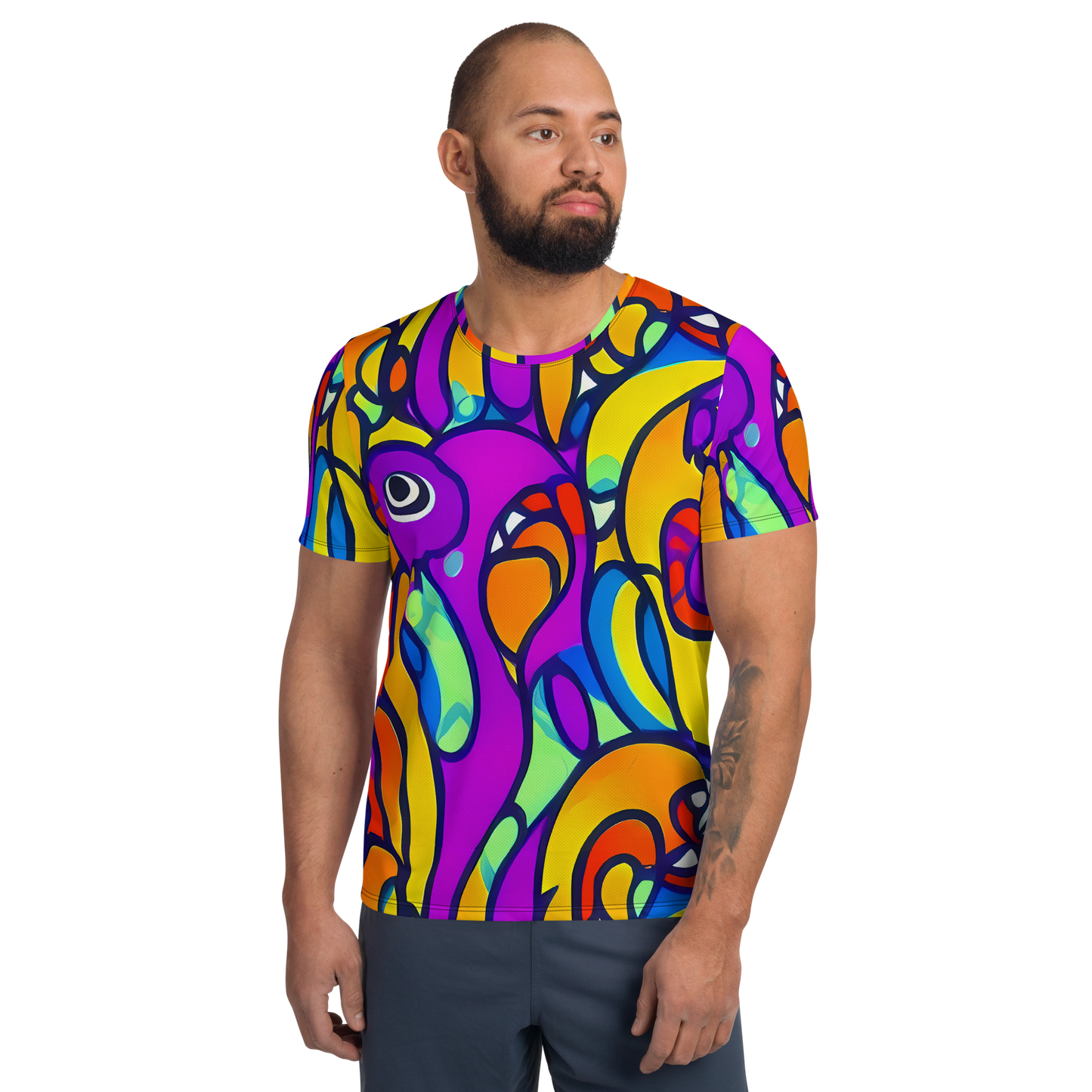 Men's Athletic T-Shirt - Kaleido Fish