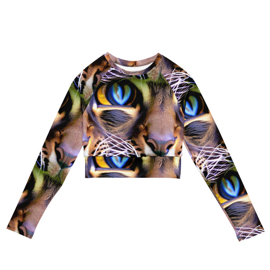Long Sleeve Crop Top - Eye of the Wild
