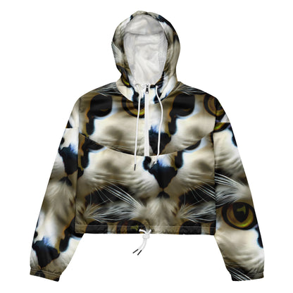 Women's Cropped Windbreaker - Feline Fancy