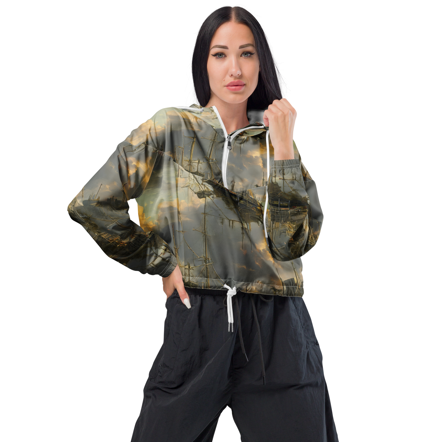 Women's Cropped Windbreaker - Ethereal Armada