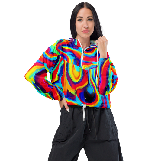 Women's Cropped Windbreaker - Stael Swirls