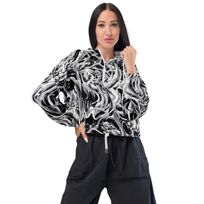 Women's Cropped Windbreaker - Silver Shadows