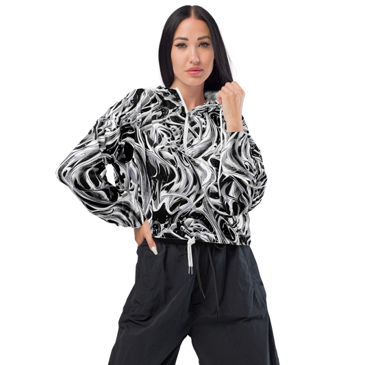 Women's Cropped Windbreaker - Silver Shadows