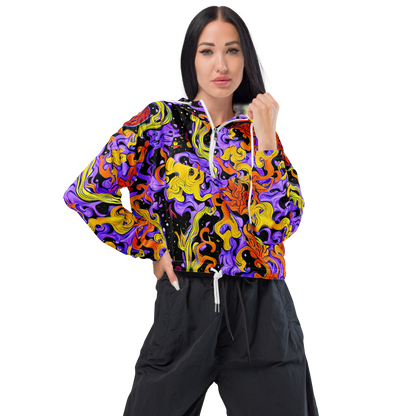 Women's Cropped Windbreaker - Bosschaert Swirl