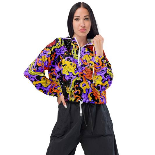 Women's Cropped Windbreaker - Bosschaert Swirl