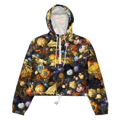 Women's Cropped Windbreaker - Baroque Blossom