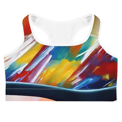 Sports Bra - Brushstroke Symphony