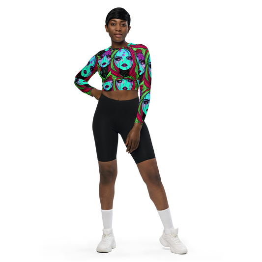 Long Sleeve Crop Top - Luminous Nightfall