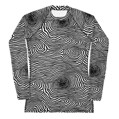 Women's Rash Guard - Black And White Rhapsody