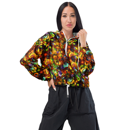 Women's Cropped Windbreaker - Spirals of Splendor