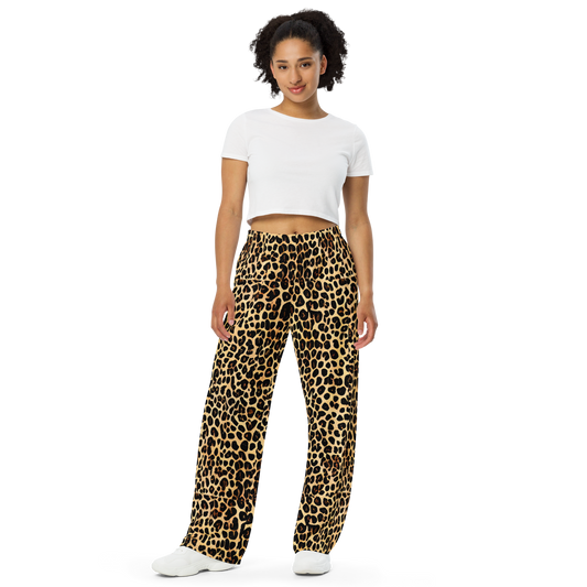 Wide-Leg Pants - Cheetah Mosaic