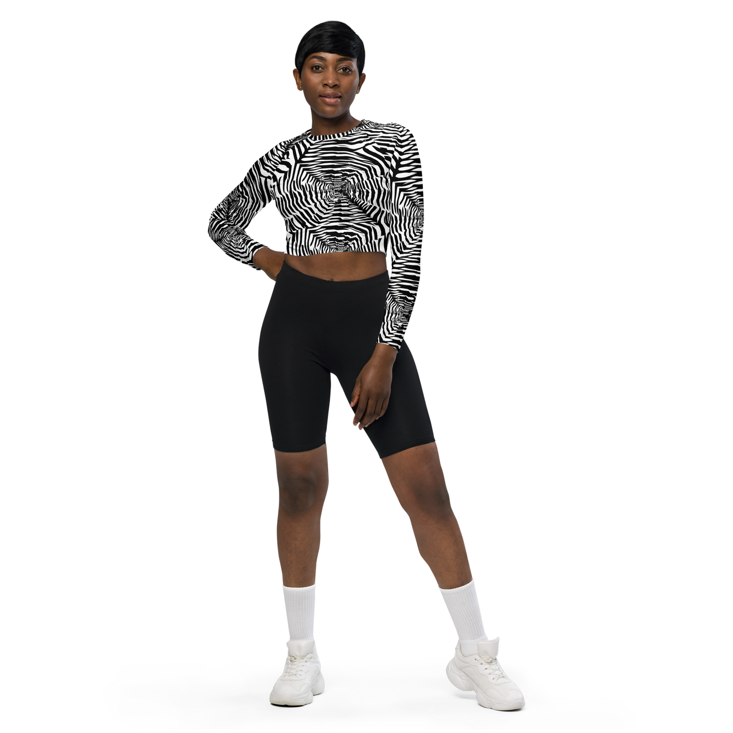 Long Sleeve Crop Top - Shadowed Illusions