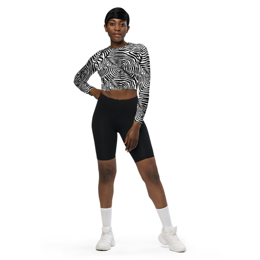 Long Sleeve Crop Top - Shadowed Illusions