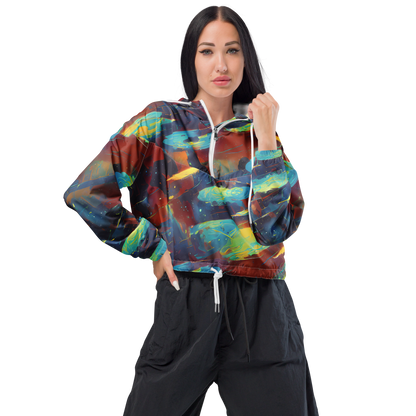 Women's Cropped Windbreaker - Journey Through Infinity