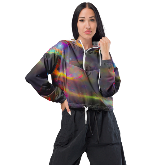 Women's Cropped Windbreaker - Etheric Echo