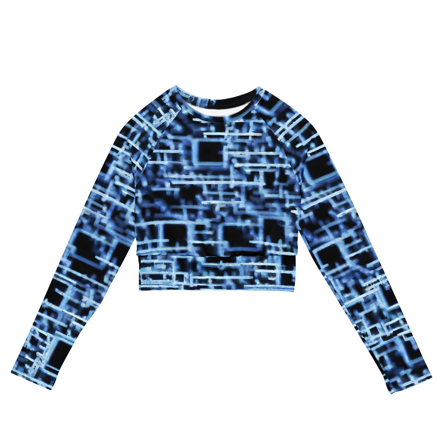 Long Sleeve Crop Top - Circuit Frost