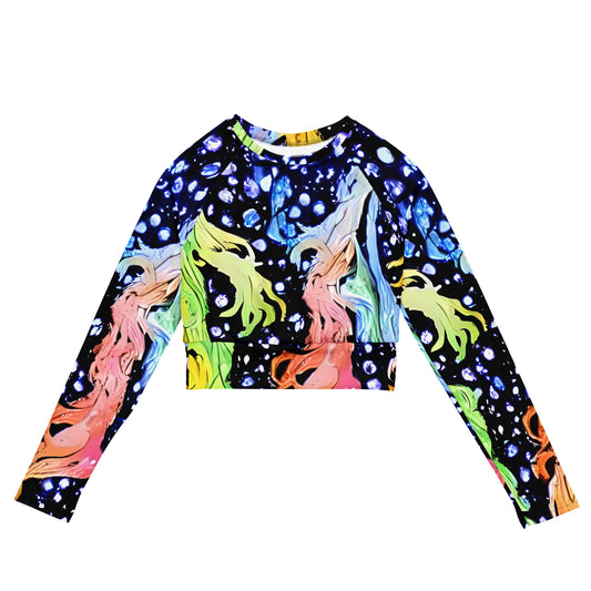 Long Sleeve Crop Top - Celestial Serenade