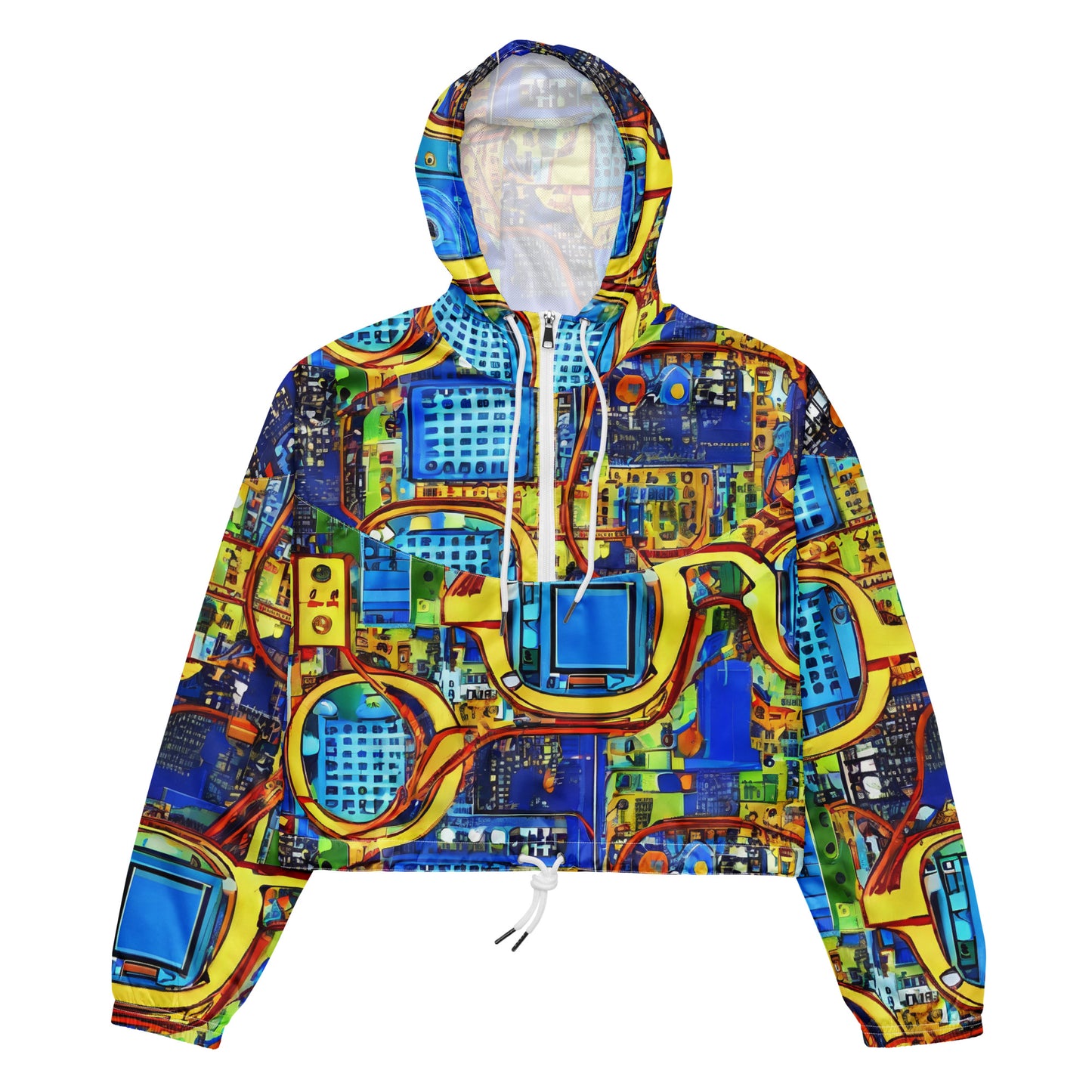 Women's Cropped Windbreaker - Circuitous Vision