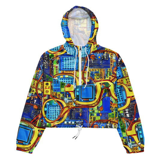 Women's Cropped Windbreaker - Circuitous Vision