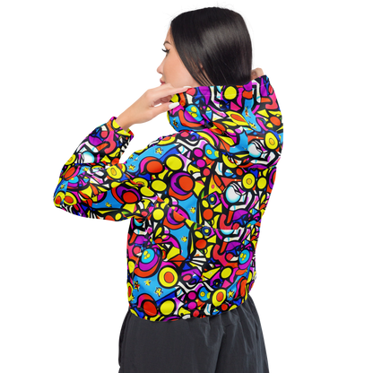 Women's Cropped Windbreaker - Eclectic Fantasy