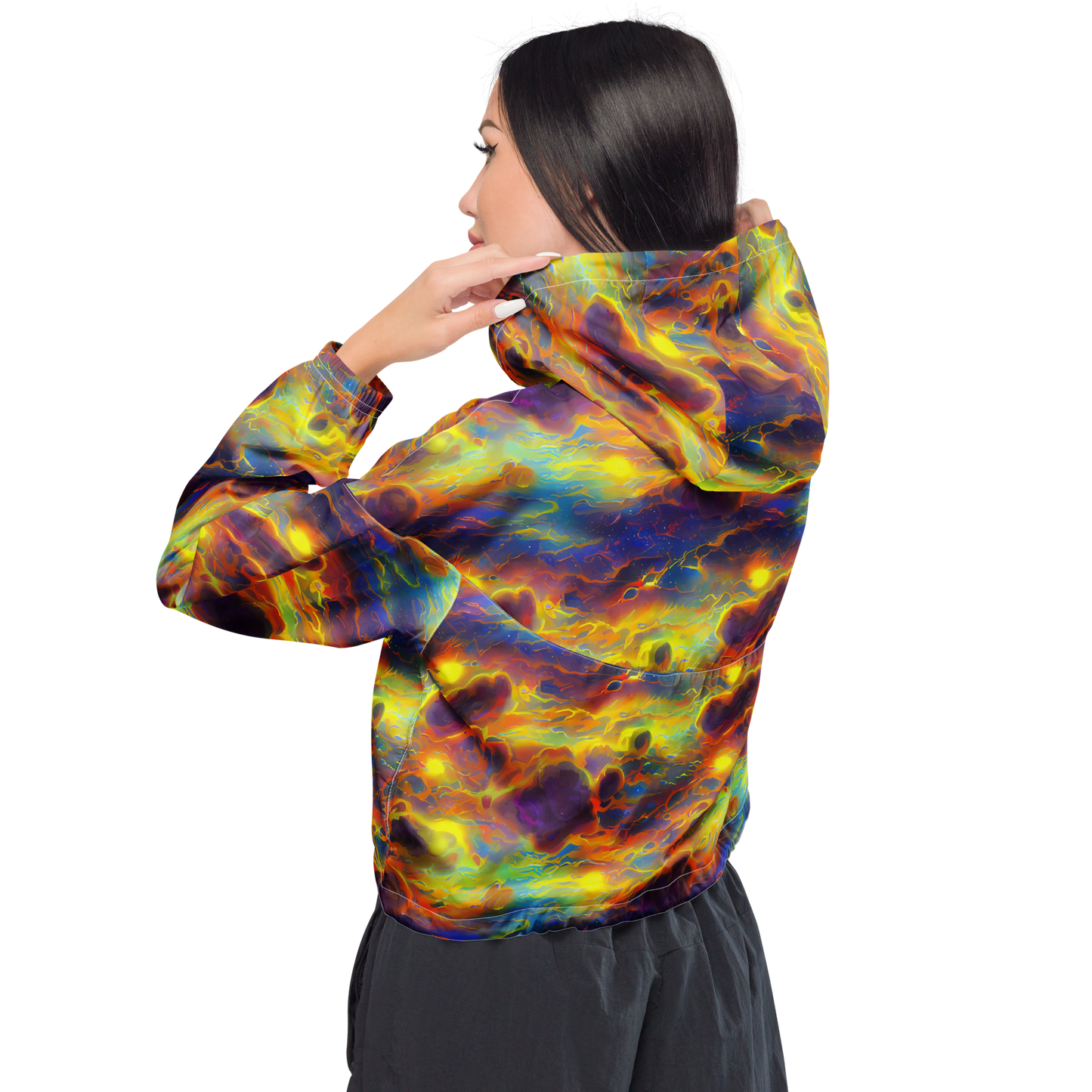 Women's Cropped Windbreaker - Averin's Nebula