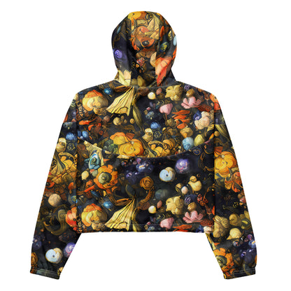 Women's Cropped Windbreaker - Baroque Blossom