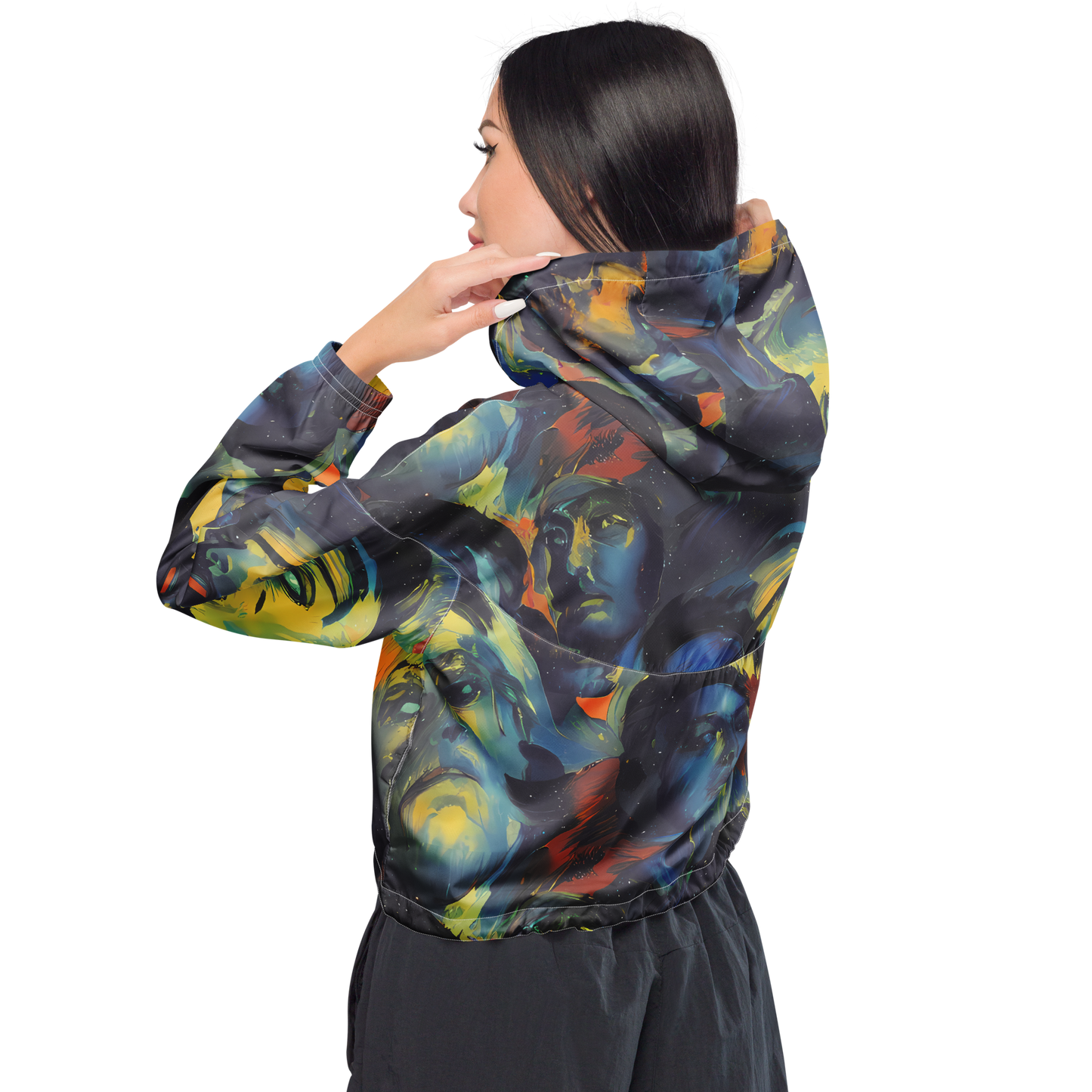 Women's Cropped Windbreaker - Vivid Visage