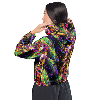 Women's Cropped Windbreaker - Galactic Flamenco