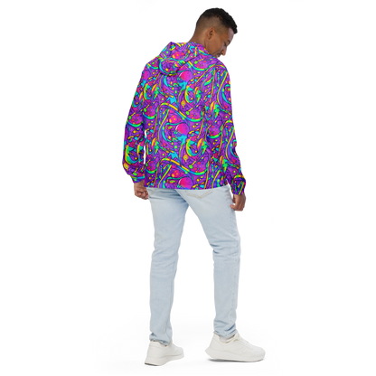 Men's Windbreaker - Neon Galaxy Whirl