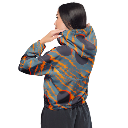 Women's Cropped Windbreaker - Flames of Gravity