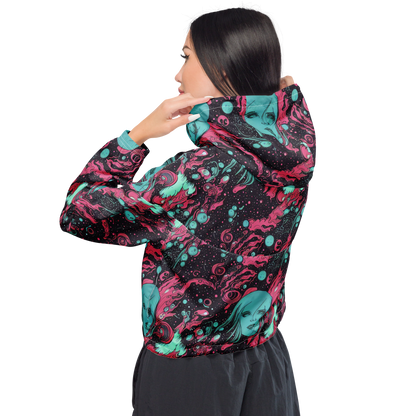 Women's Cropped Windbreaker - Spectral Dreamer