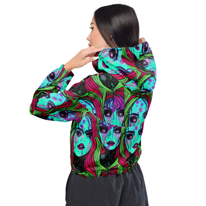 Women's Cropped Windbreaker - Luminous Nightfall