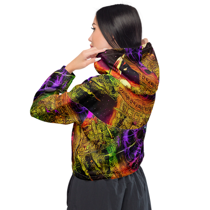 Women's Cropped Windbreaker - Neon Glyphworks