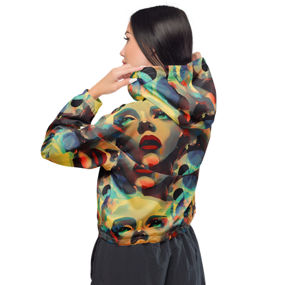 Women's Cropped Windbreaker - Astral Reflections