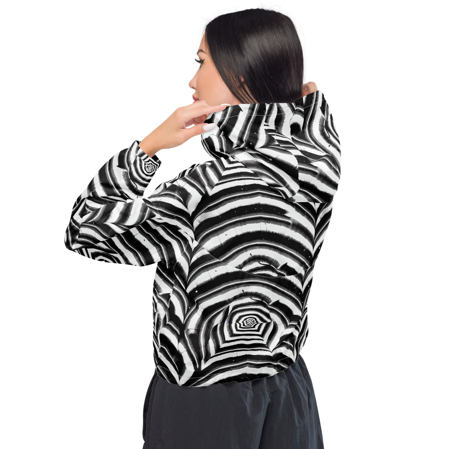 Women's Cropped Windbreaker - Dupain Swirl