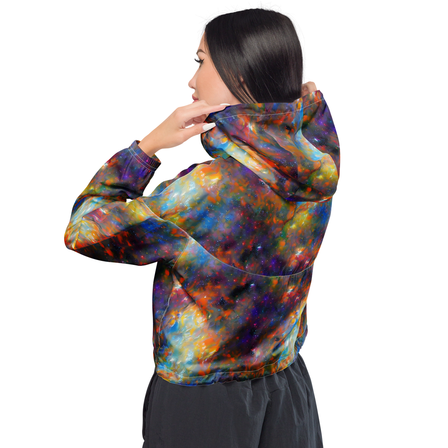 Women's Cropped Windbreaker - Ephemeral Fantasy