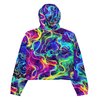 Women's Cropped Windbreaker - Liquid Light Show