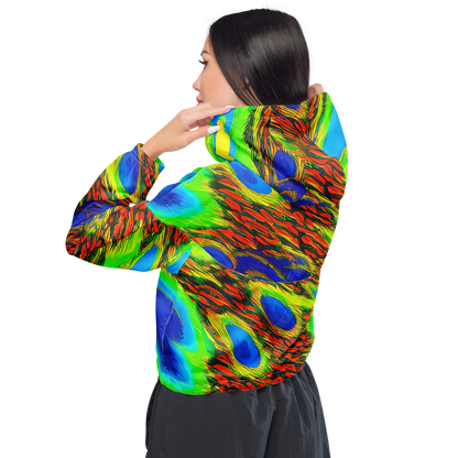 Women's Cropped Windbreaker - Hodgkin's Blaze