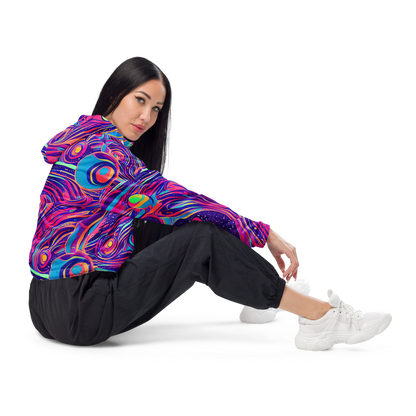 Women's Cropped Windbreaker - Nebula Noodles