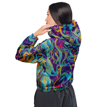 Women's Cropped Windbreaker - Etherial Entwine