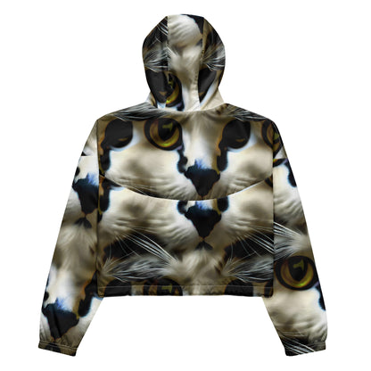 Women's Cropped Windbreaker - Feline Fancy