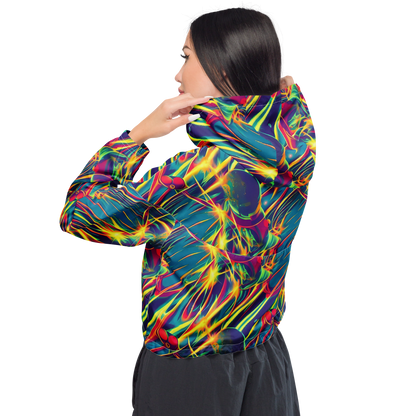 Women's Cropped Windbreaker - Cosmic Inferno