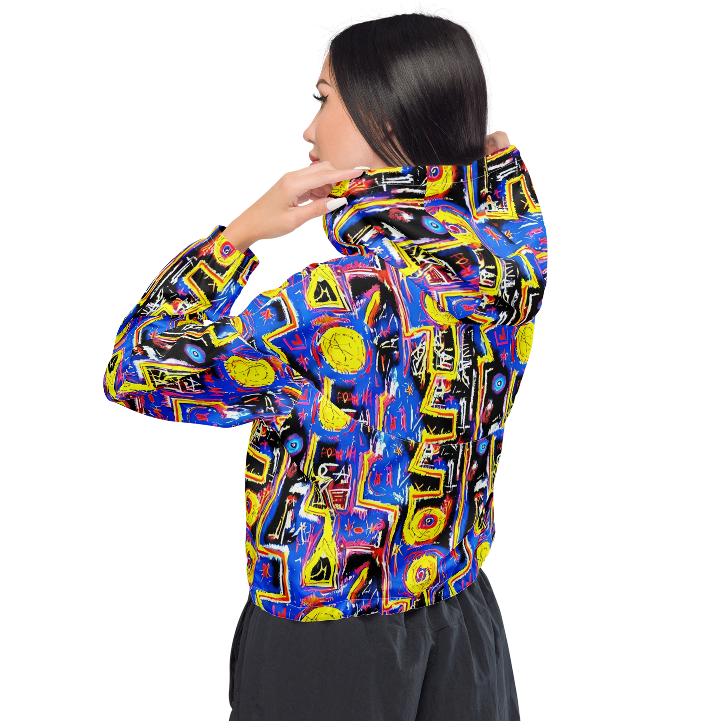 Women's Cropped Windbreaker - Radiant Mayhem