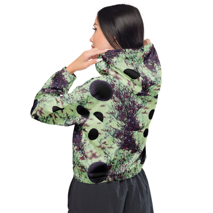 Women's Cropped Windbreaker - Celestial Bloom