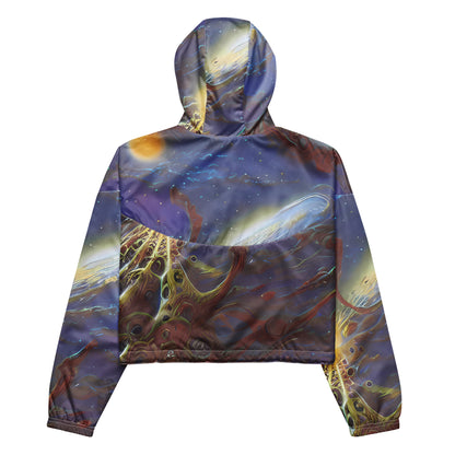 Women's Cropped Windbreaker - Stellar Drifters