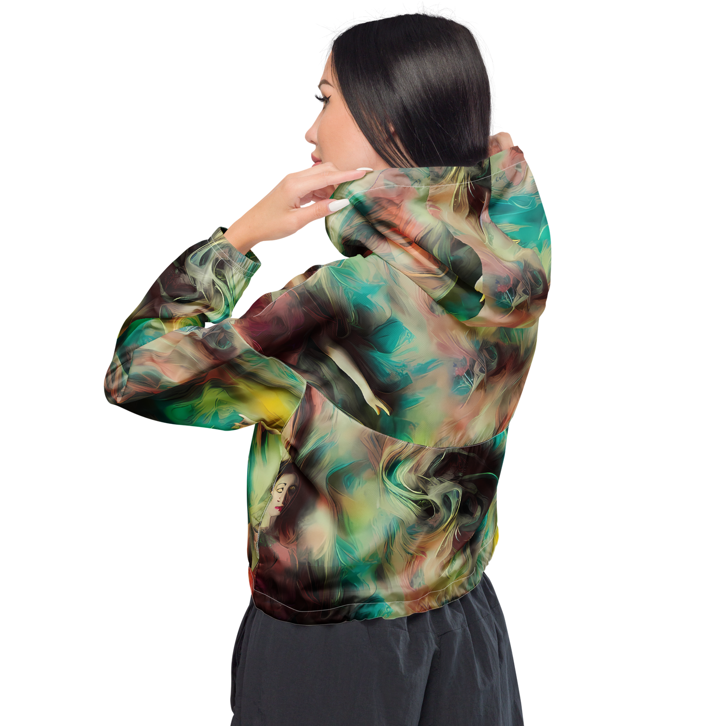 Women's Cropped Windbreaker - Enchanted Fusion